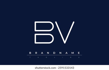 BV Abstract letter logo. This logo icon incorporate with abstract shape in the creative way