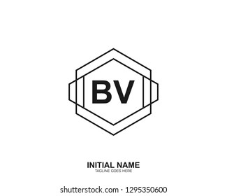 BV B V Initial logo letter with minimalist concept vector