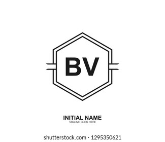 BV B V Initial logo letter with minimalist concept vector