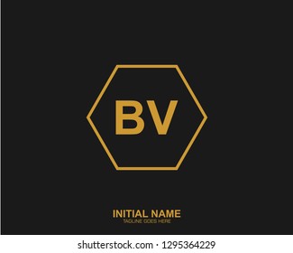 BV B V Initial logo letter with minimalist concept vector
