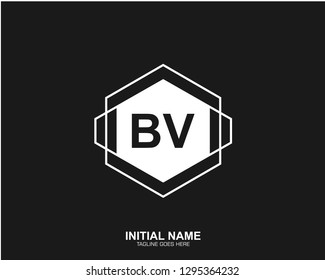 BV B V Initial logo letter with minimalist concept vector