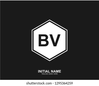 BV B V Initial logo letter with minimalist concept vector