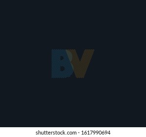 B&V, B V letters joint line logo vector, Abstract Typography letters