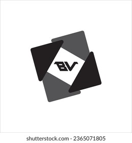 B B V Diseño de logotipo de letra blanca con cuadrado negro