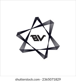 BV B V White Letter Logo Design mit schwarzem Quadrat