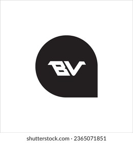 BV B V White Letter Logo Design mit schwarzem Quadrat