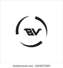 BV B V White Letter Logo Design mit schwarzem Quadrat