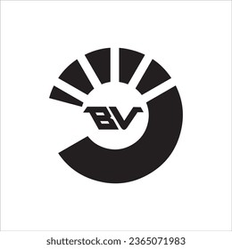 B B V Diseño de logotipo de letra blanca con cuadrado negro