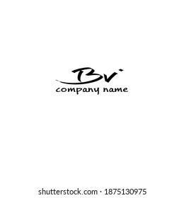 Monograma de belleza de BV y diseño elegante de logotipo