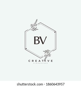 BV Beauty vector initial logo art, handwriting logo of initial signature, wedding, fashion, jewerly, boutique, floral and botanical with creative template for any company or business.