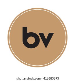 bv brown letters ,abstract background logo, design identity in circle, alphabet letter