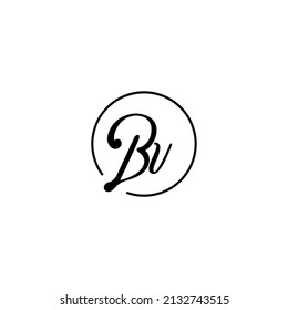 BV circle feminine concept initial logo best for beauty and fashion