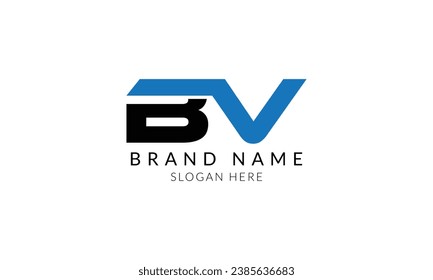 bv creative black blue letter logo design.