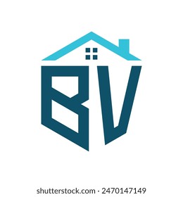 BV House Logo Design Template. Letter BV Logo for Real Estate, Construction or any House Related Business