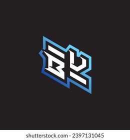 BV initial gaming team, youtube, twitch and clipart stock illustration logo