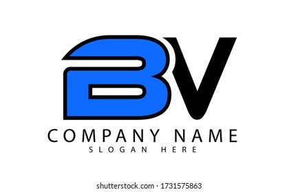 BV initial letter logo template vector illustration.