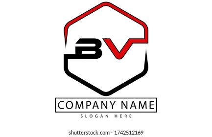Logotipo de letras iniciales BV, BV Ilustración del vector de diseño de logotipo moderno.