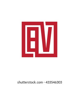 BV initial letters looping linked square logo red