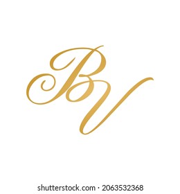 BV initial logo design vektor stock