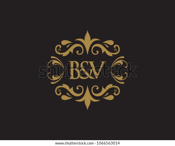 Bv Initial Logo Ornament Ampersand Monogram Stock Vector Royalty Free