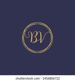 BV Initial logo template, Creative fashion logo design, wedding concept -vector