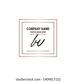 BV initial signature logo. handwriting logo template vector,