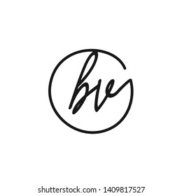 BV initial signature logo. handwriting logo template vector,