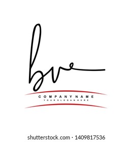 BV initial signature logo. handwriting logo template vector,