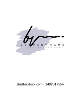 BV initial signature logo. handwriting logo template vector,