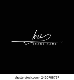 BV letter beauty handwriting vector logo. 