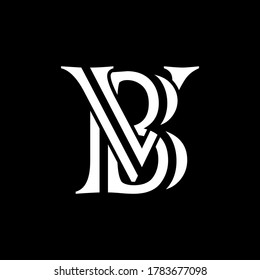 Bv Letter Logo Black Backgroundnice Letter Stock Vector (Royalty Free ...