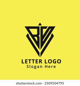 Logotipo de la carta BV Diseño Creativo. BV monograma Logo Vector de concepto único. BV creativo moderno plano abstracto iniciales letra logo.