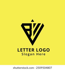 Logotipo da letra BV Creative Design. BV monogram Logo Vetor de Conceito Único. BV criativo moderno plano abstrato iniciais letra logotipo.