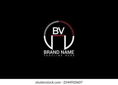 BV carta logotipo design com uma forma de círculo BV Logo design com design único e simples.