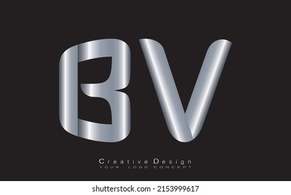 BV letter logo design template vector
