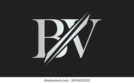 Elementos de Plantilla de diseño de logotipo de letra bv. diseño de logotipo de letra de Vector bv.