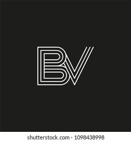 BV Letter logo icon design template elements.