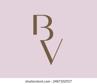 BV letter logo icon design. Classic style luxury initials monogram.