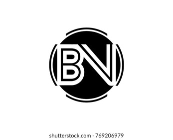 BV letter logo round black