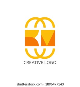 bv letter simple for logo company. a modern vector design
