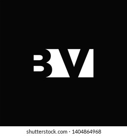 BV Logo Letter with Negative space and Black background