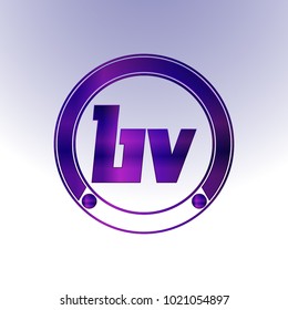 BV Logo, Metal Logo, purple Logo, Monogram,