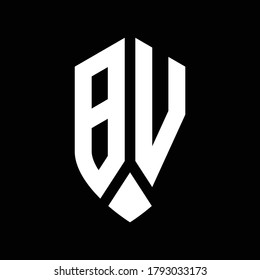 bv logo monogram with emblem shield style design template
