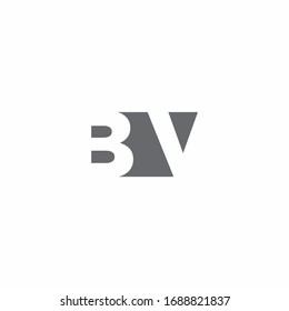 BV Logo monogram with negative space style design template isolated on white background