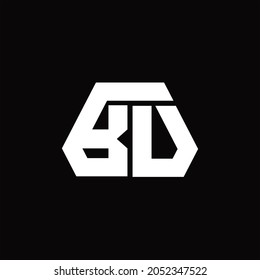 BV Logo monogram with octagon shape style design template on black background