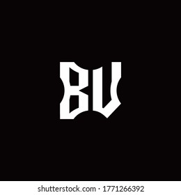 BV-Logo-Monografie mit Designvorlage für Schnittelemente