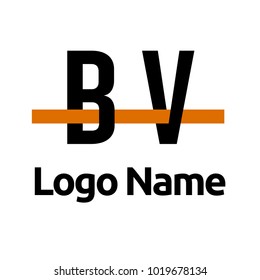 BV Logo. Vector Graphic Branding Letter Element
