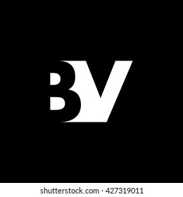 BV Logo. Vector Graphic Branding Letter Element. Dark  Background