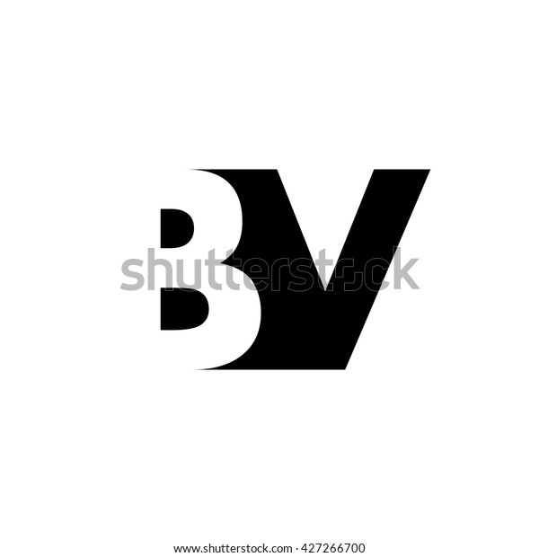BV Logo. Vector Graphic Branding Letter Element. White Background