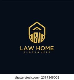 BV monogram initial logo for lawhome with shape home design